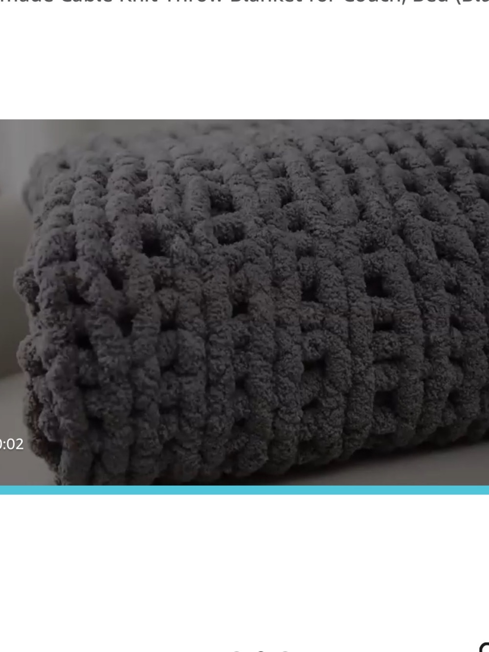 Cozy Chunky Knit Gray Throw Blanket - Picture 5 of 11